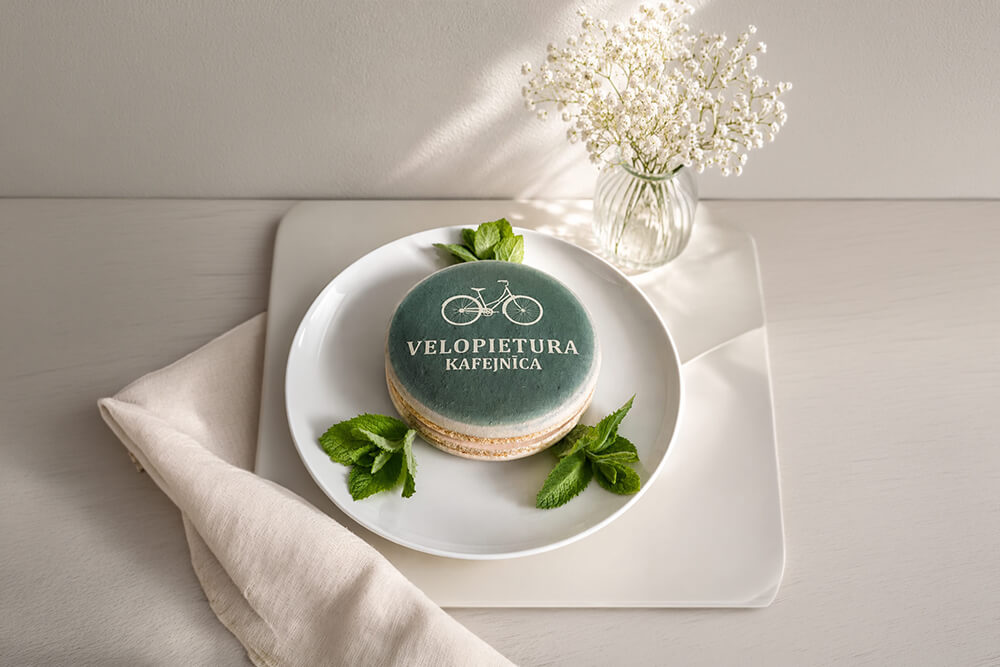 Signature dessert at VeloPietura Café and Camping in Latvia